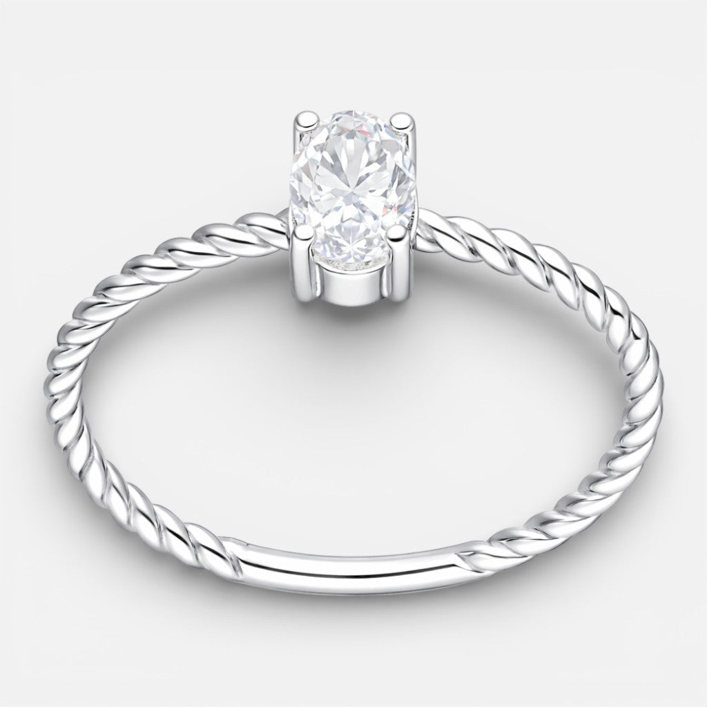 Anillo Entorchado Circón Solitario