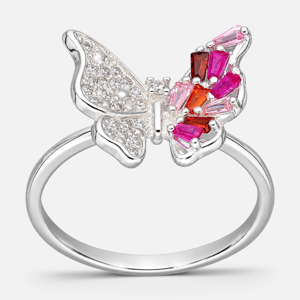 Anillo Mariposa Circones Baguette Multicolor