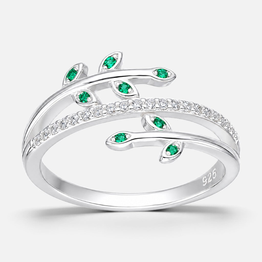 Anillo Espigas Circones Esmeralda