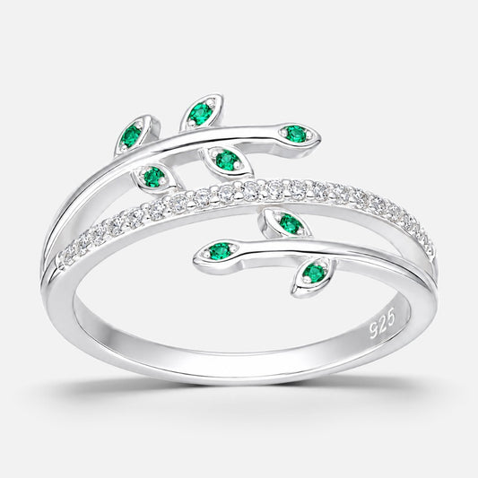 Anillo Espigas Circones Esmeralda