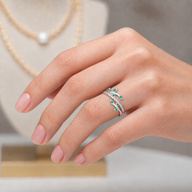 Anillo Espigas Circones Esmeralda