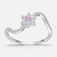 Anillo Ondulado Flor Circones Rosa Francia
