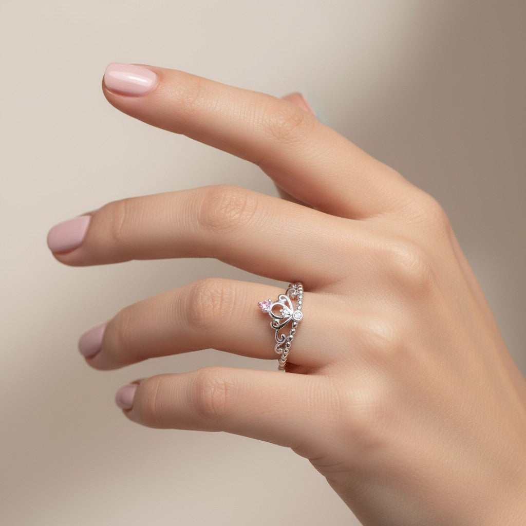 Anillo Corona Circones Rubí