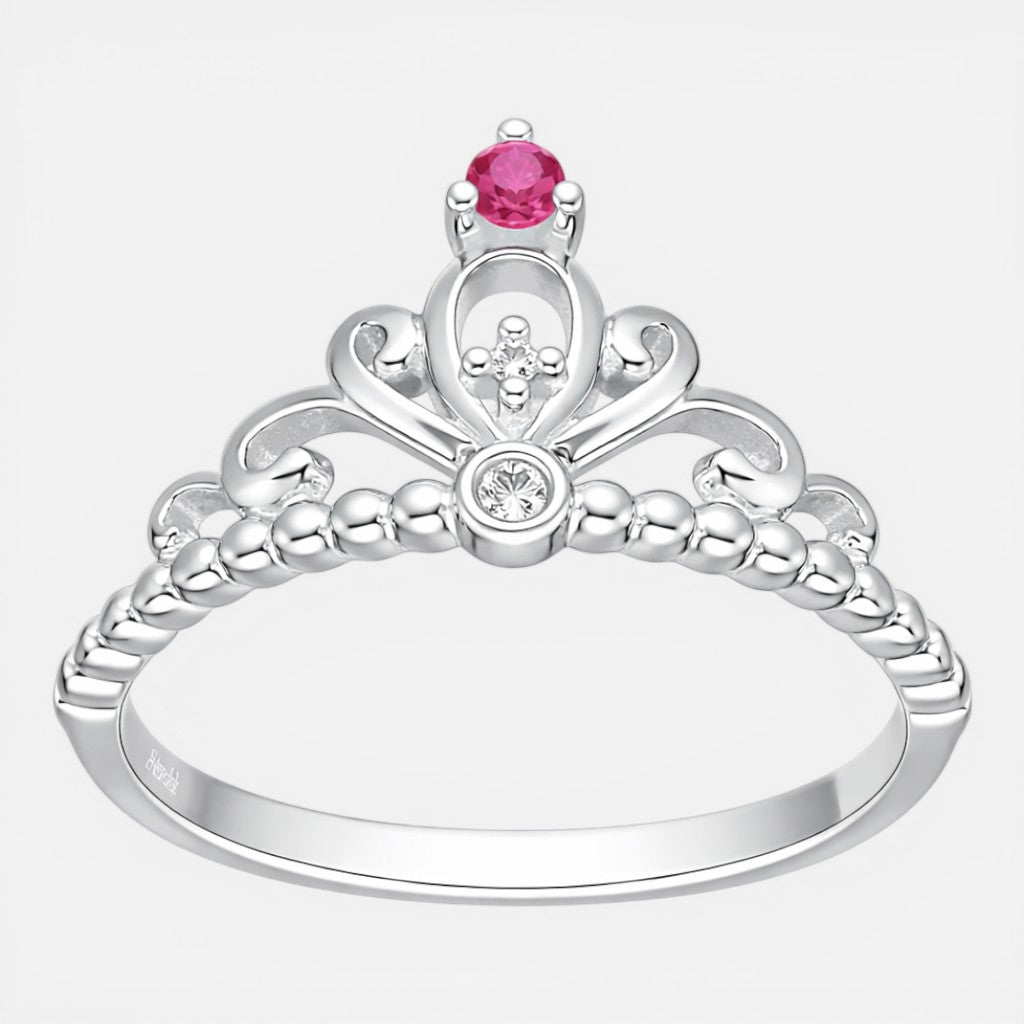 Anillo Corona Circones Rubí