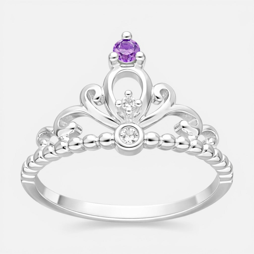 Anillo Corona Circones Amatista