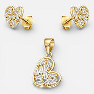 Conjunto Corazón Circones Baguette