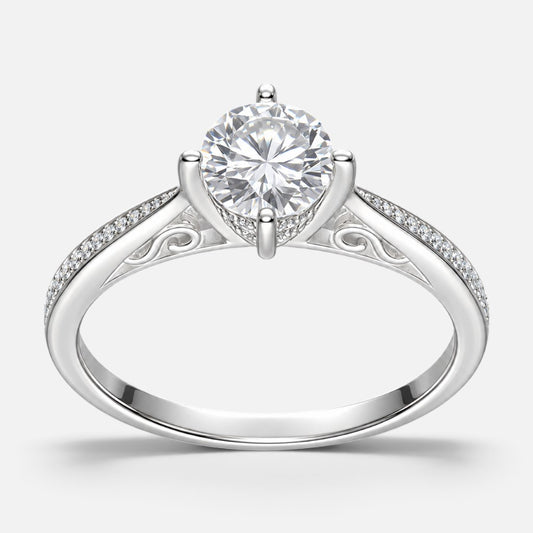 Anillo Solitario Moissanita y Circones