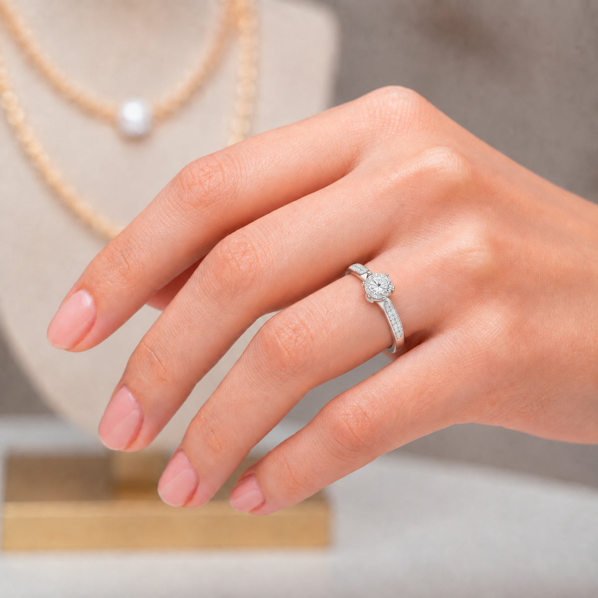 Anillo Solitario Moissanita