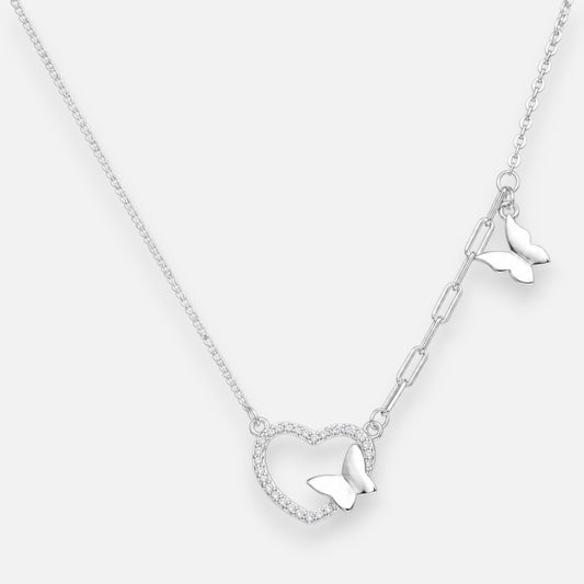 Collar Corazón Mariposas Circones