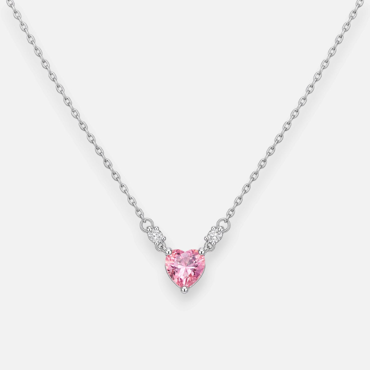 Collar Corazón Circón Rosa Francia