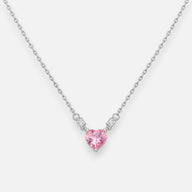 Collar Corazón Circón Rosa Francia
