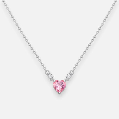 Collar Corazón Circón Rosa Francia