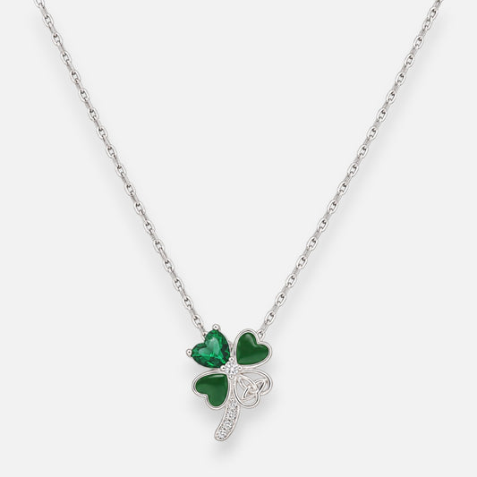 Collar Trébol 4 Hojas Circones Esmeralda