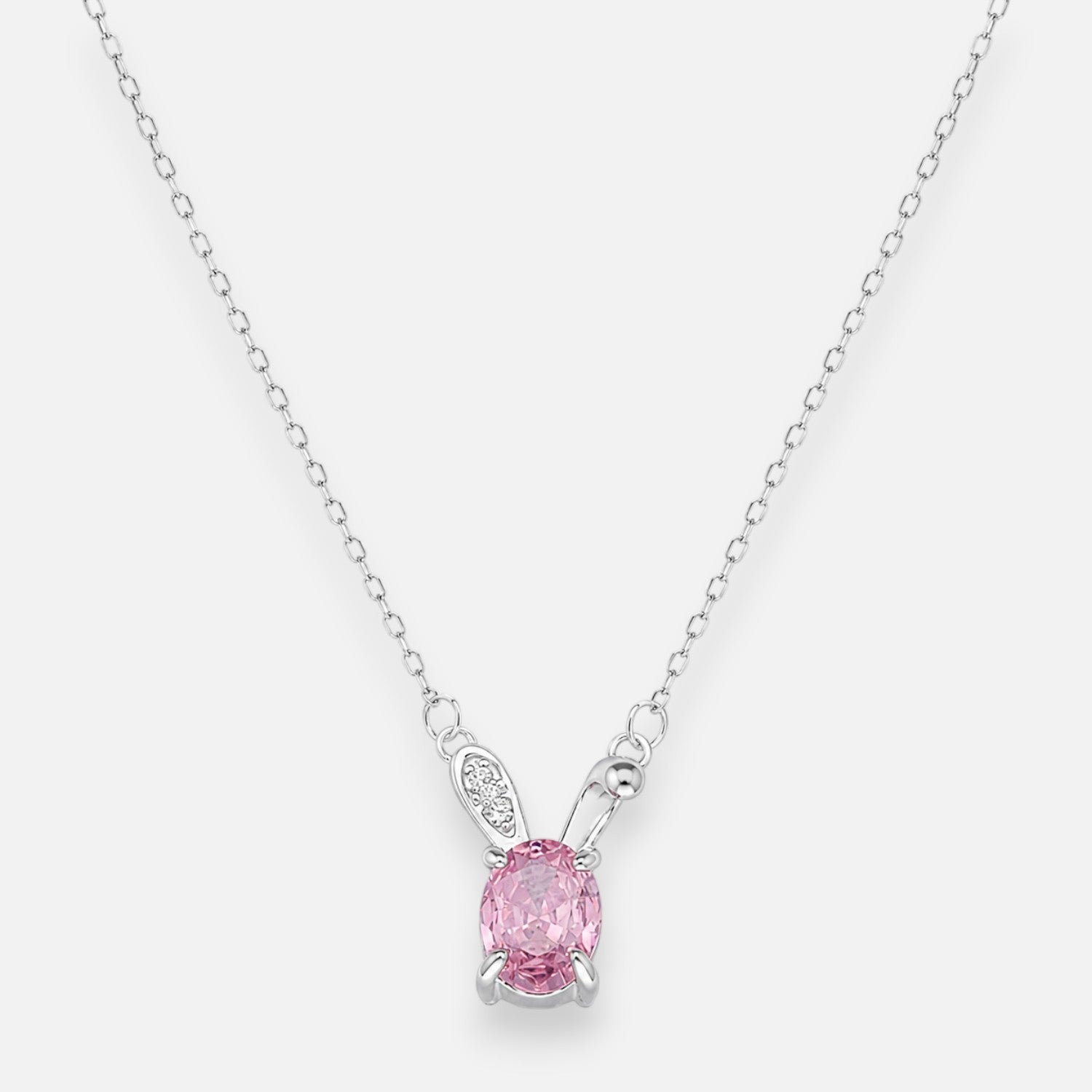 Collar Conejito Circón Rosa Francia