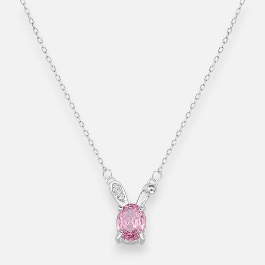 Collar Conejito Circón Rosa Francia