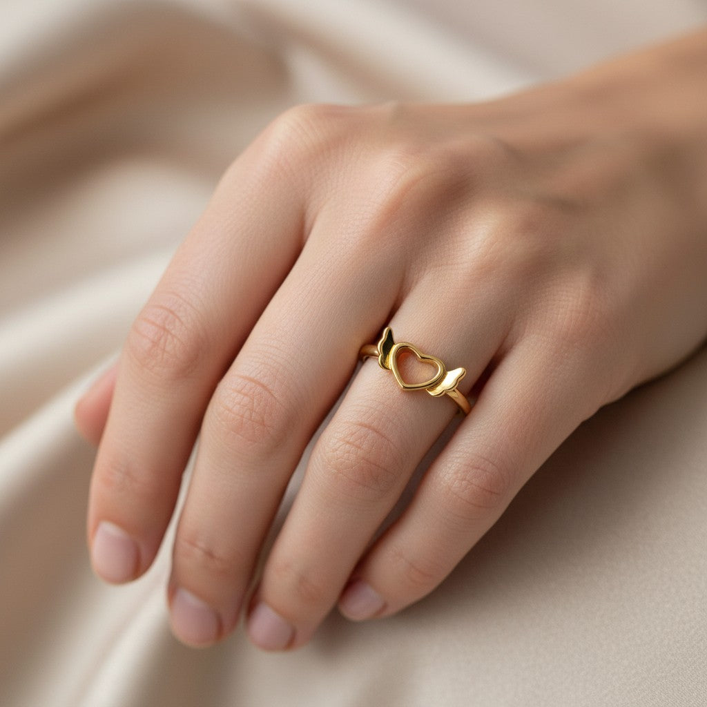 Anillo Corazón Alas de Ángel