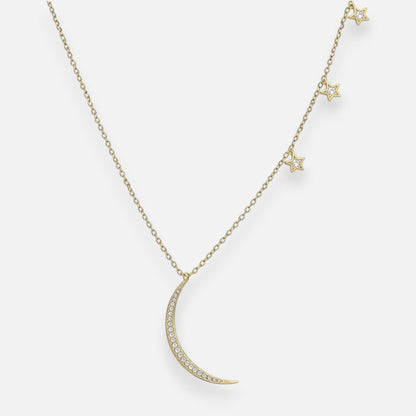 Collar Media Luna Estrellas Circones