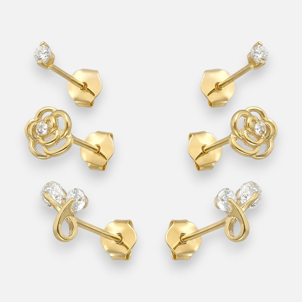Set Aros Minimalista Flores Lazo Circones