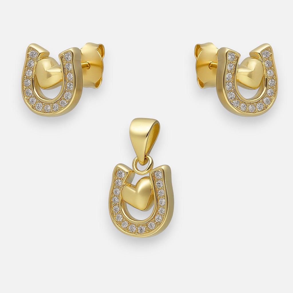 Conjunto Herradura Corazón Circones