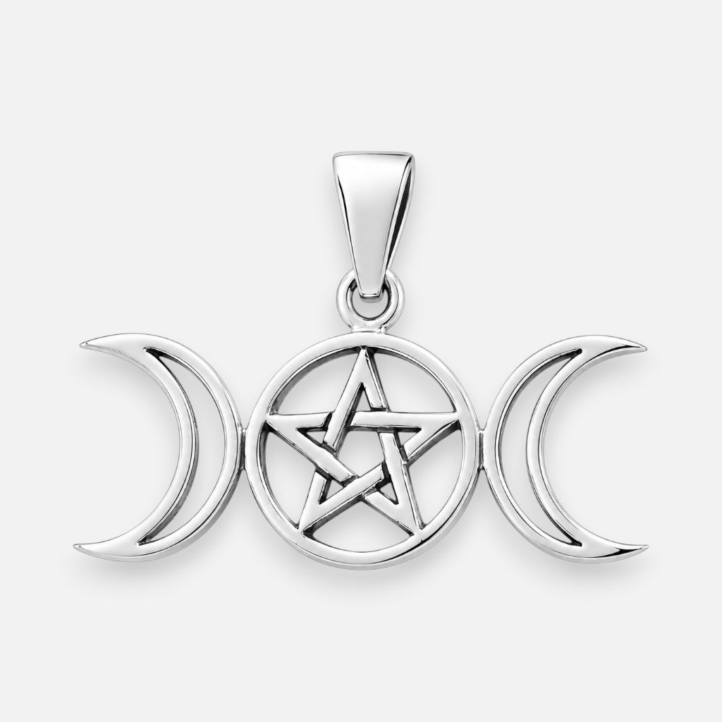 Colgante Triple Diosa Lunar Pentagrama