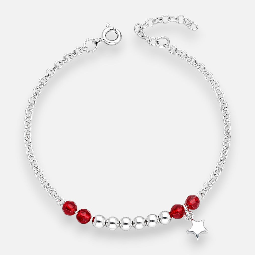 Pulsera Estrella Cristales Hecho con Swarovski® Rojo