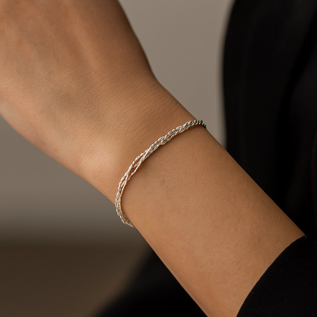 Pulsera Trenzada Hexágonos Puntos