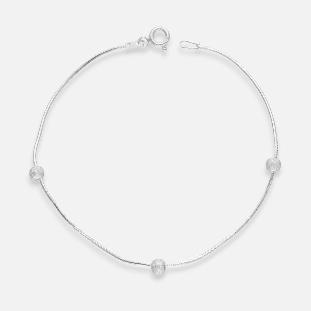 Pulsera Cola de Topo con Esferas Satinadas