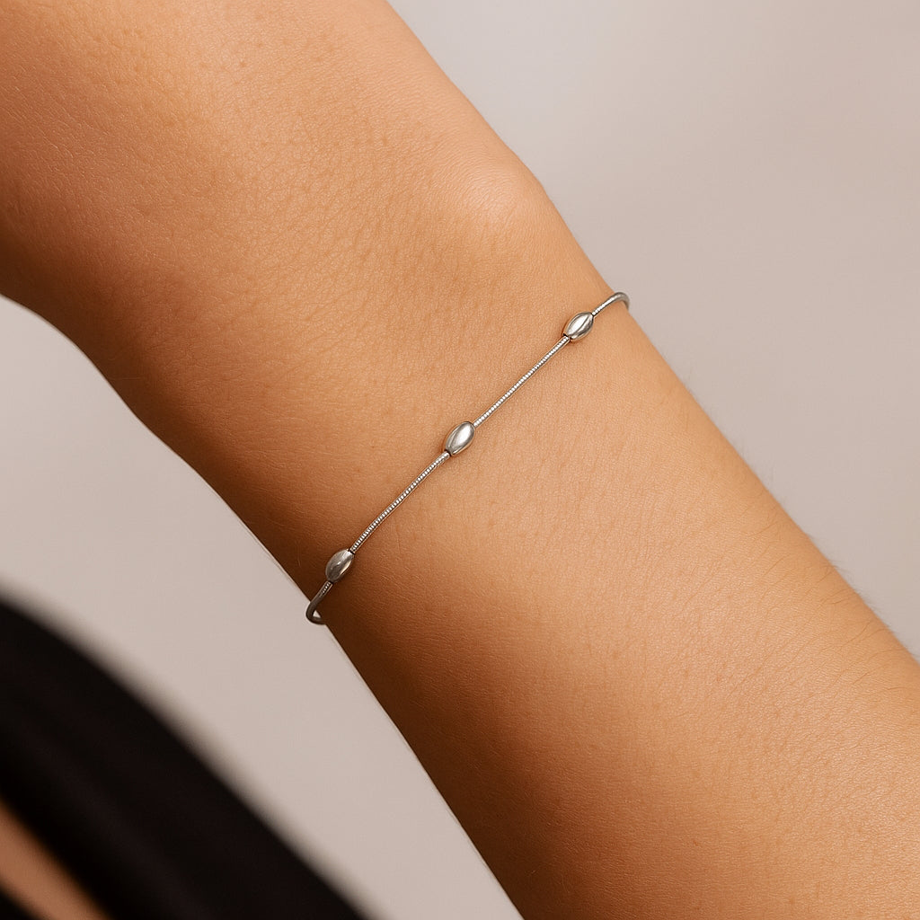 Pulsera Cola de Topo con Óvalos