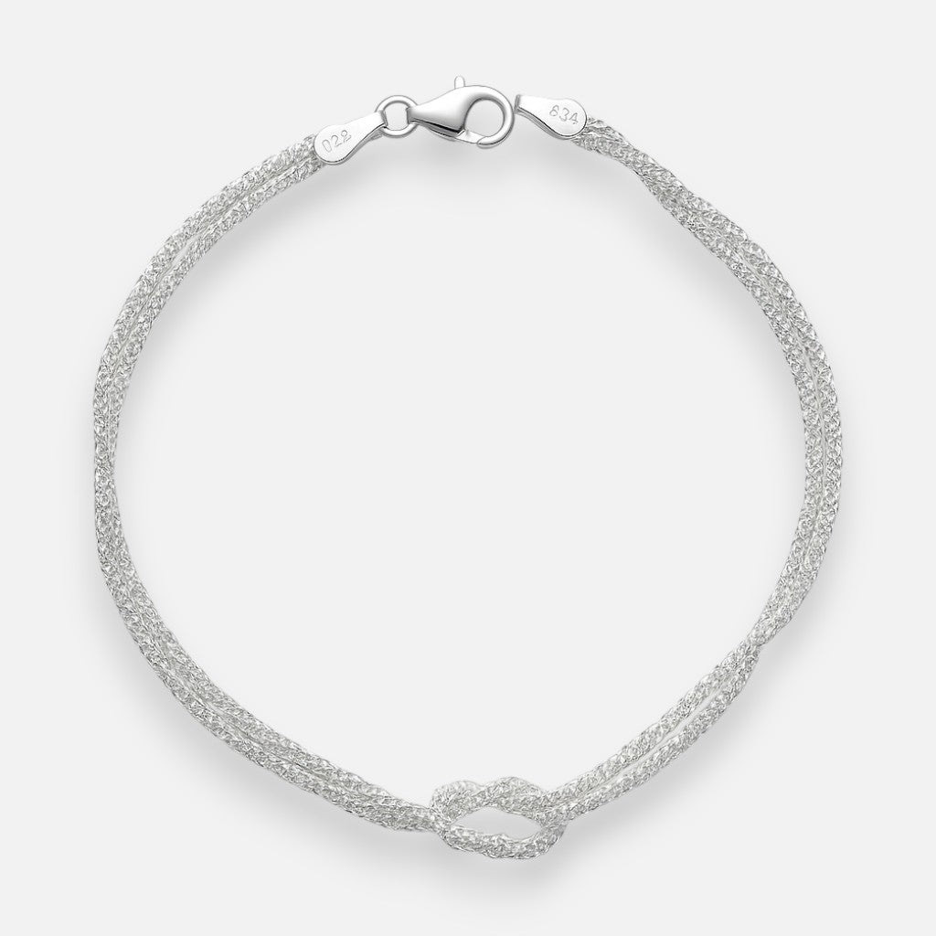 Pulsera Doble Espuma Diamantada Nudo de Amor