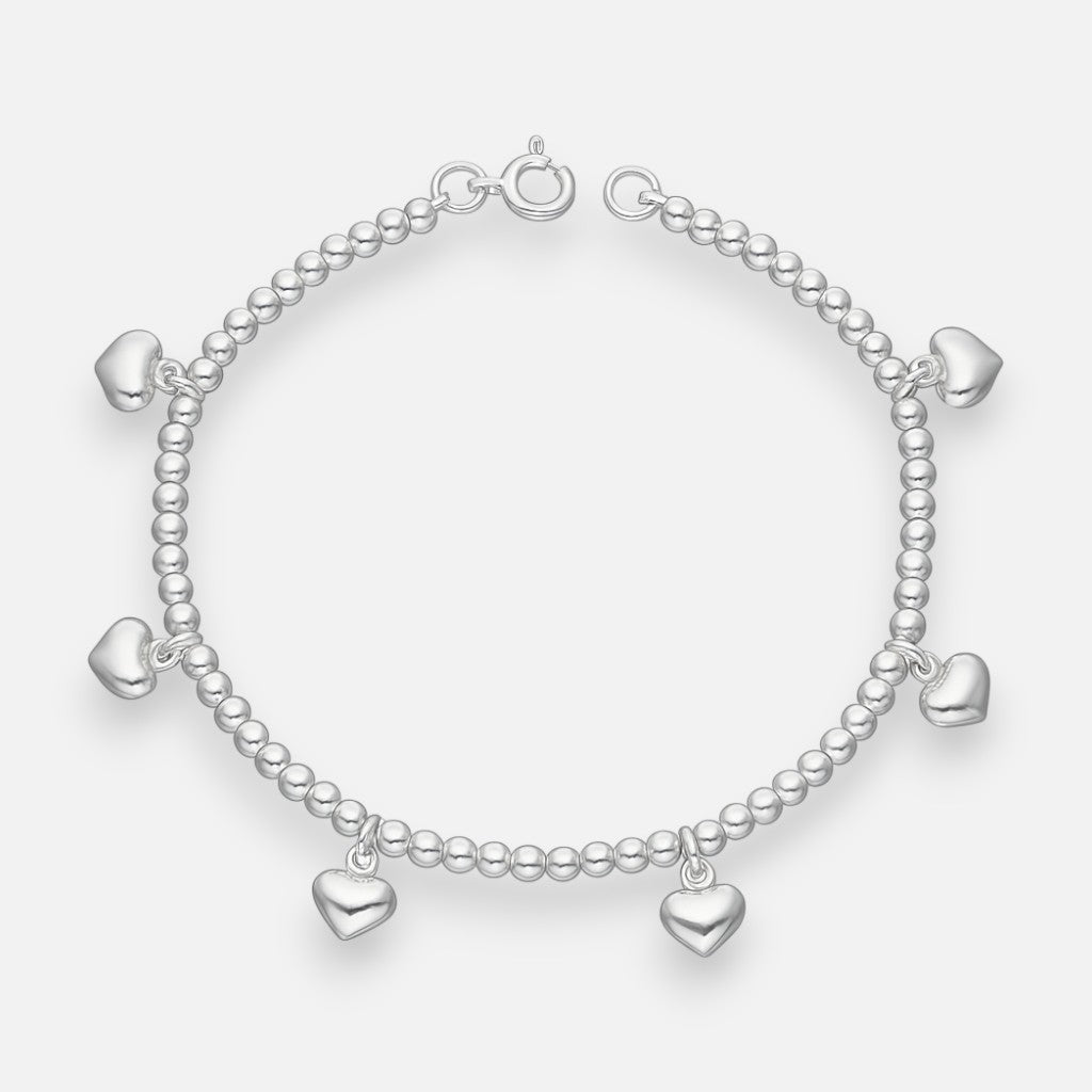 Pulsera Esferas y Corazones