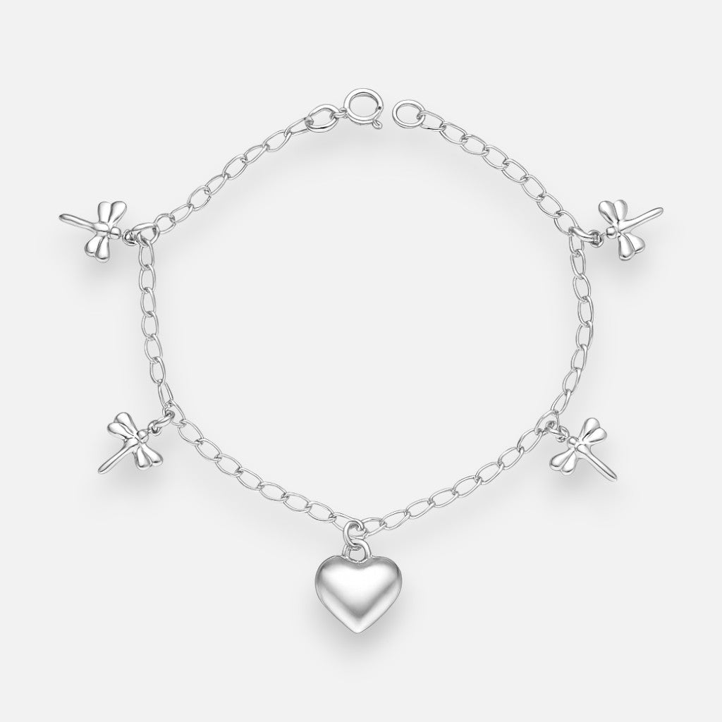 Pulsera Libélulas y Corazón