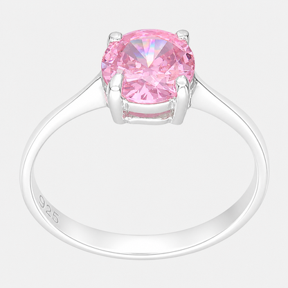 Anillo Solitario Circón Rosa Francia