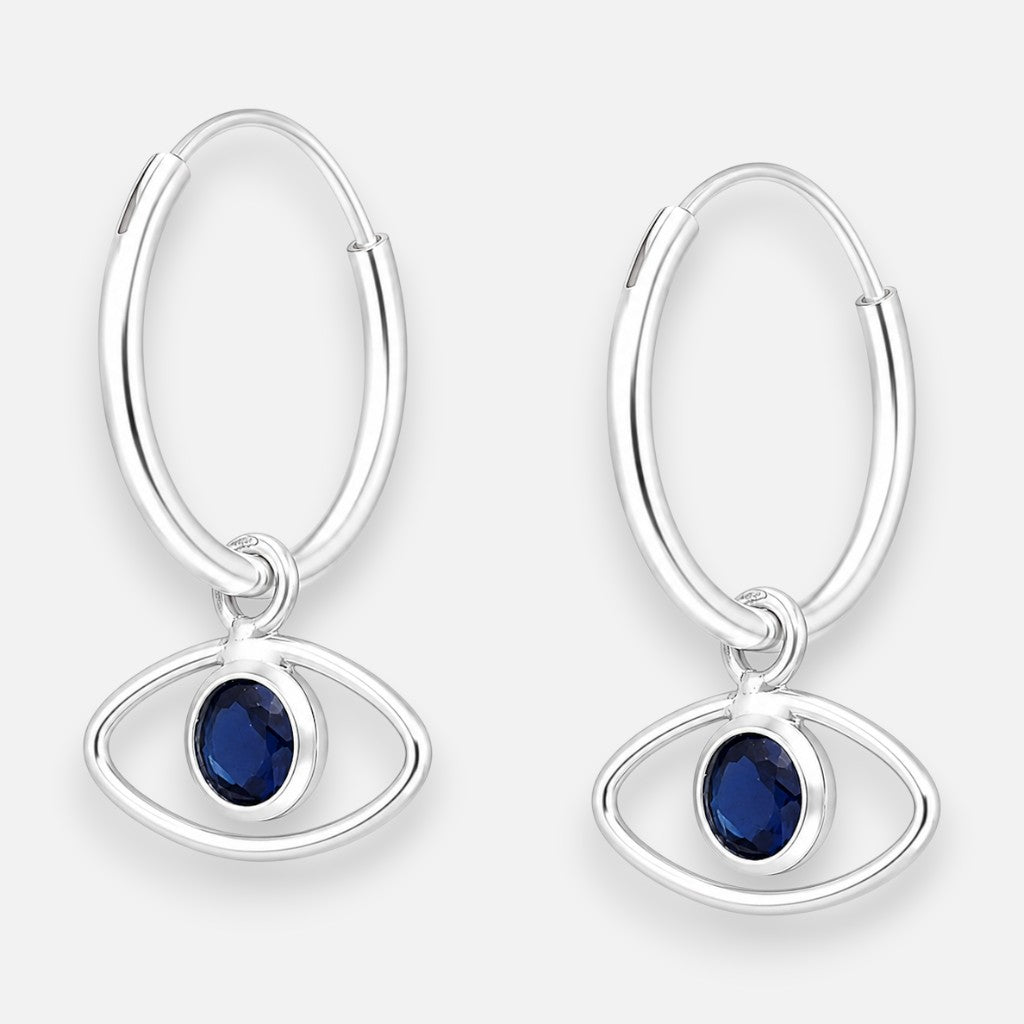 Argolla Ojo Turco Circón Zafiro 14 mm