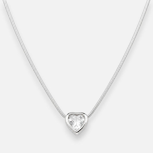 Collar Choker Cola de Topo Corazón Circón