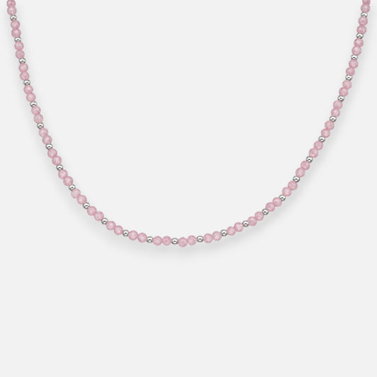 Collar Esferas Piedras Naturales Rosadas
