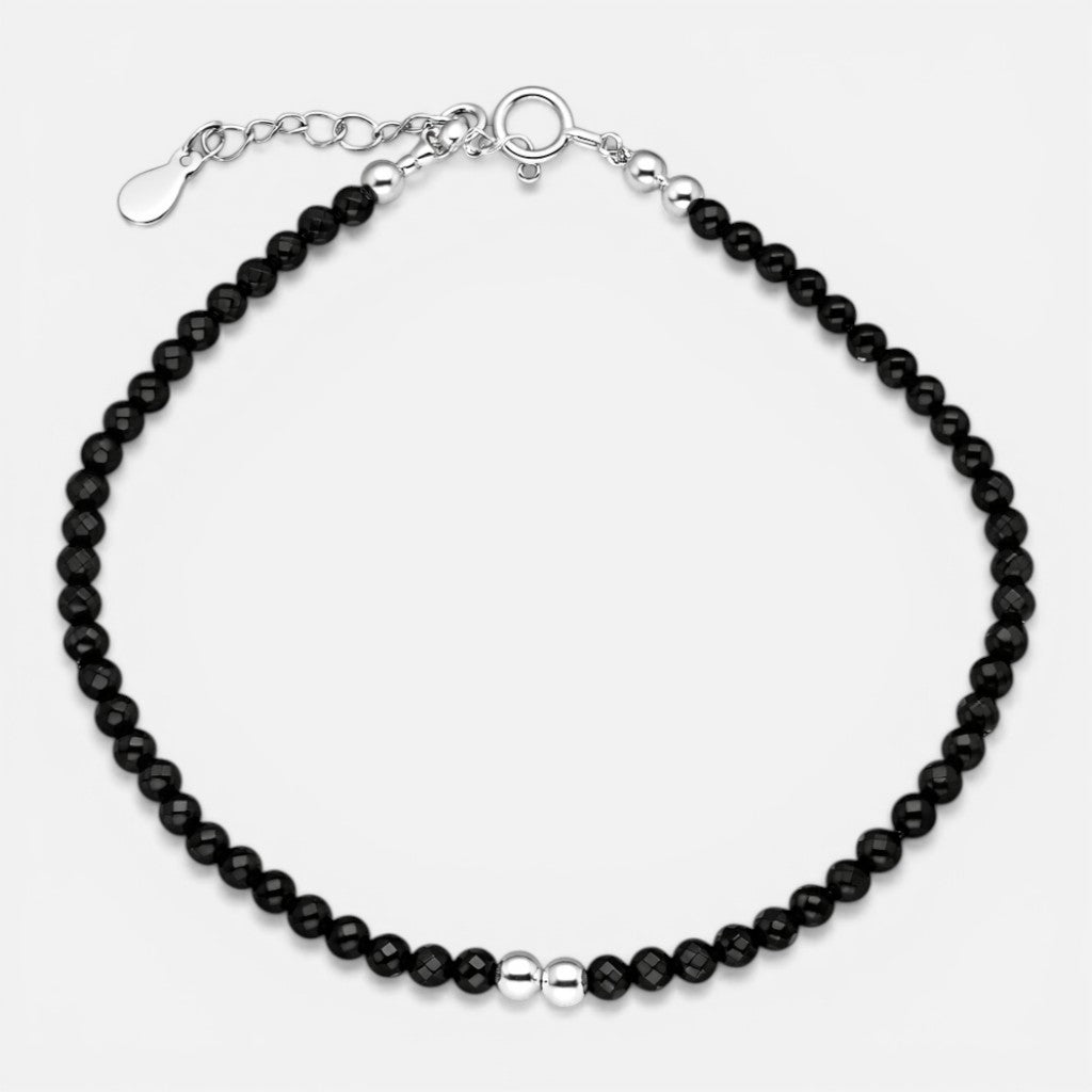 Pulsera Esferas Cristales Negros