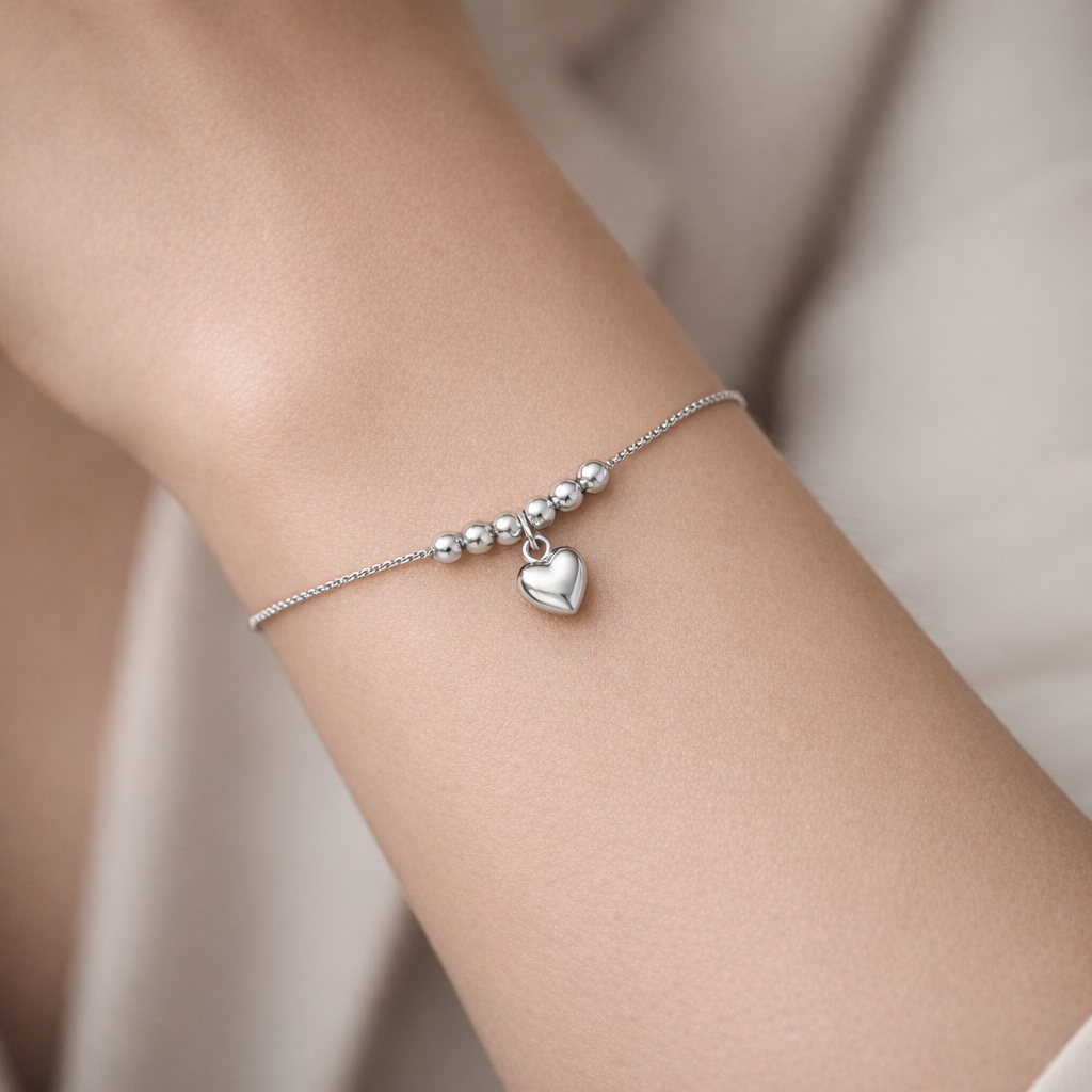 Pulsera Veneciana Corazón Esferas