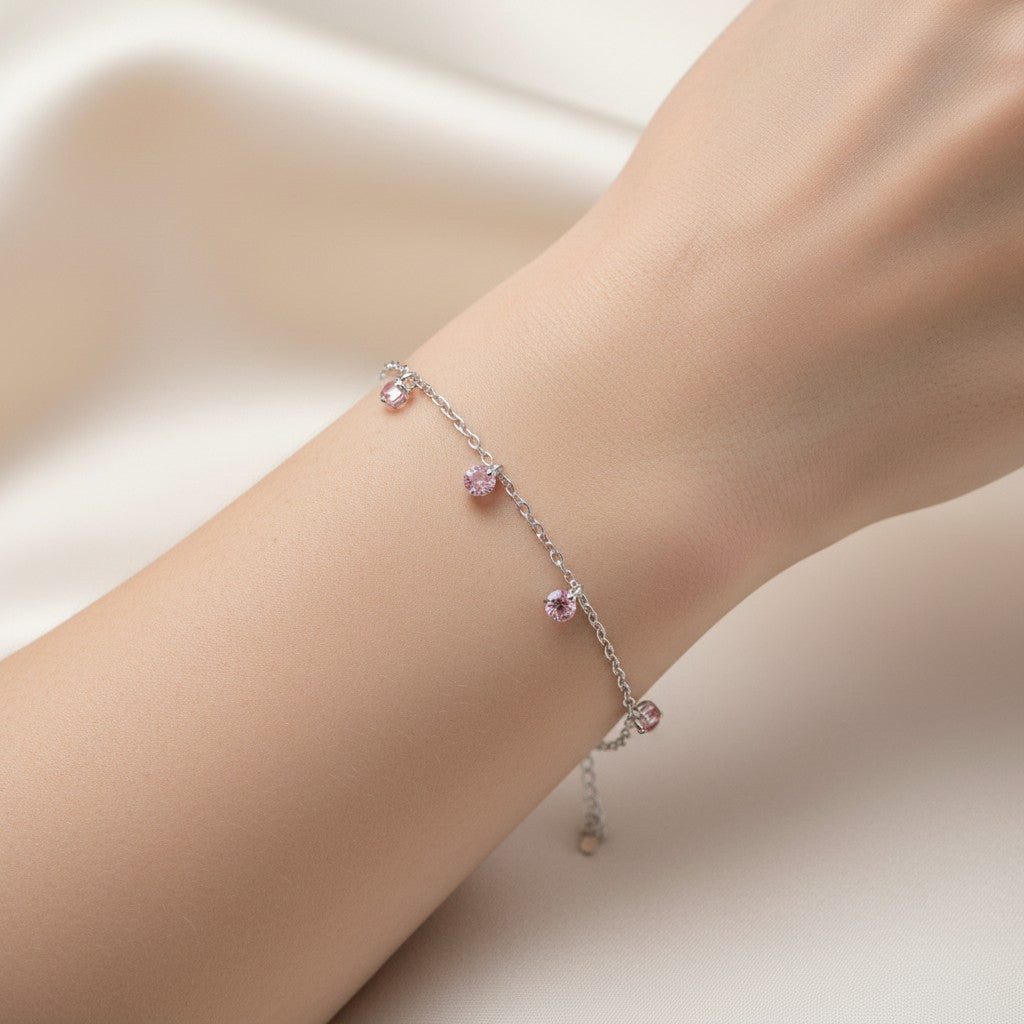Pulsera Cristales Hecho con Swarovski® Rosado