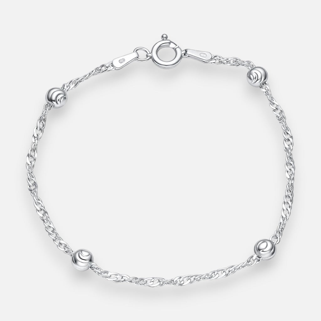 Pulsera Singapur Esferas Facetadas 16 cm