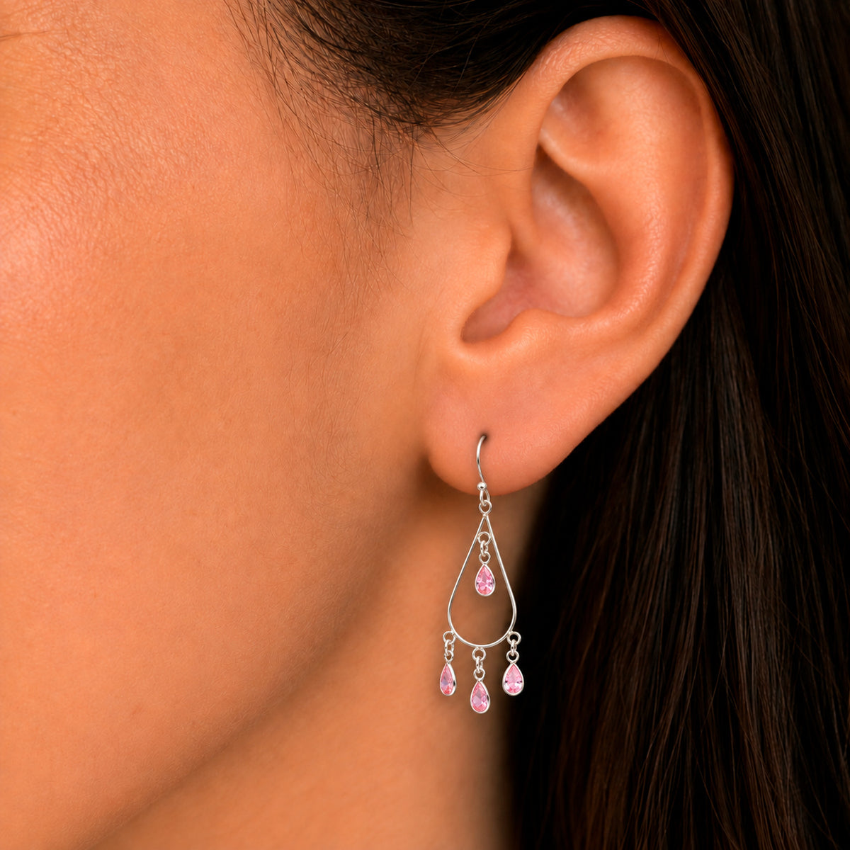 Aro Gota Circones Rosa Francia