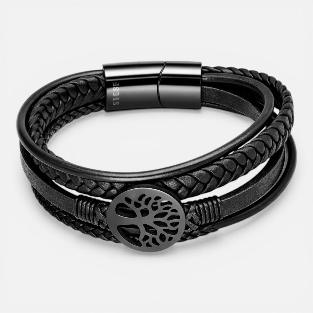 Pulsera Acero Quirúrgico Trenzada Árbol de la Vida