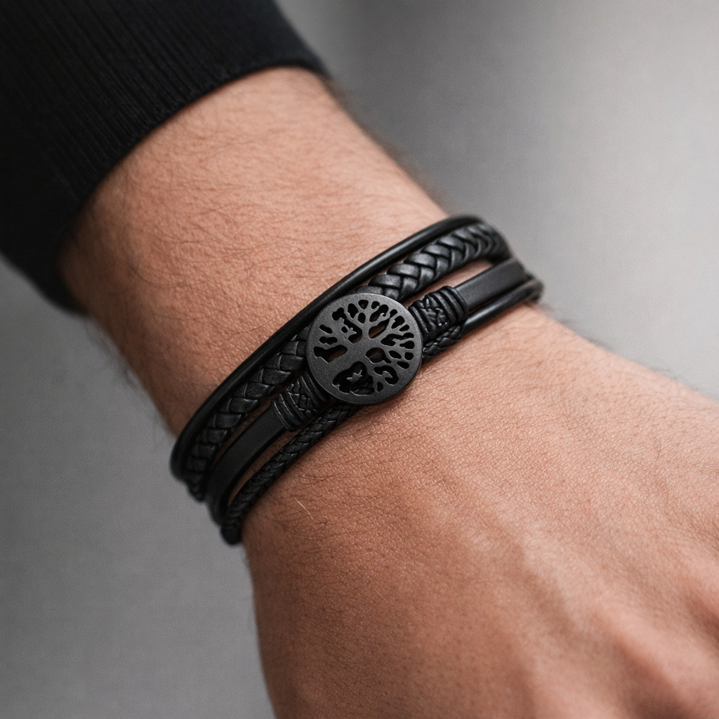 Pulsera Acero Quirúrgico Trenzada Árbol de la Vida