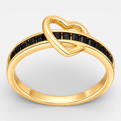 Anillo Cinturón Corazón Circones Baguette Ónix
