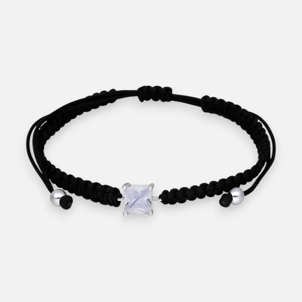 Pulsera Hilo Negro Ajustable Circón