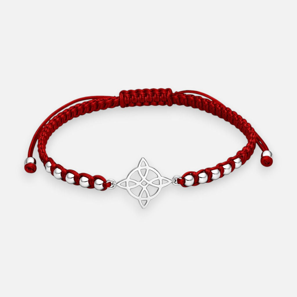 Pulsera Hilo Rojo Ajustable Nudo de Brujas