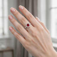 Anillo Flor Circón Granate Naranja