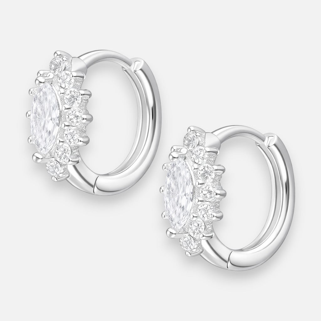 Argolla Huggie Mini Lady Circón 13 mm