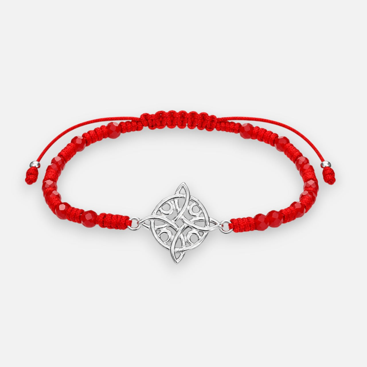 Pulsera Hilo Rojo Ajustable Nudo de Brujas Cristales