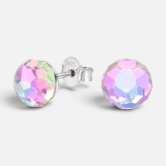 Aro Esfera Cristal Facetado Hecho con Swarovski® Tornasol 8 mm