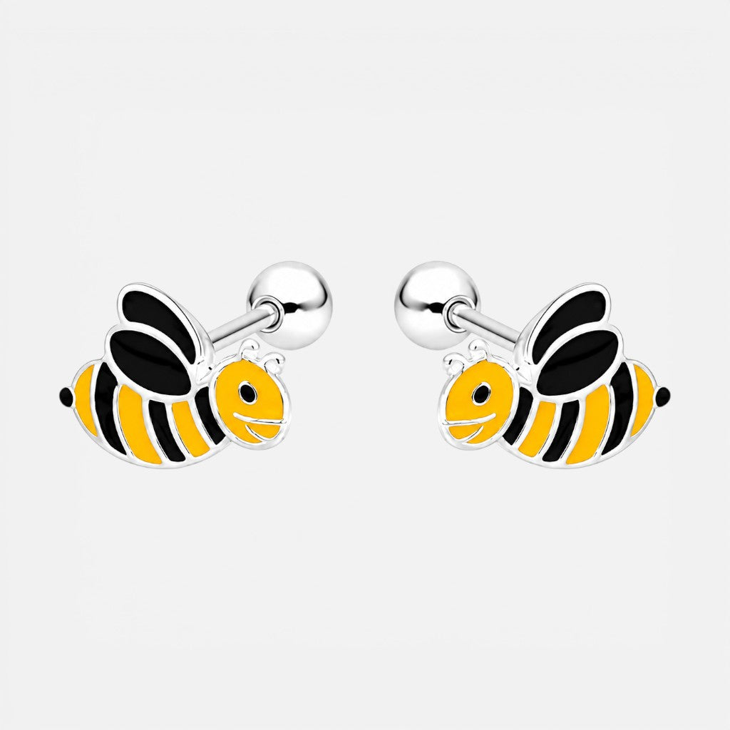 Aro con Tope Abeja Esmaltada 6x9 mm